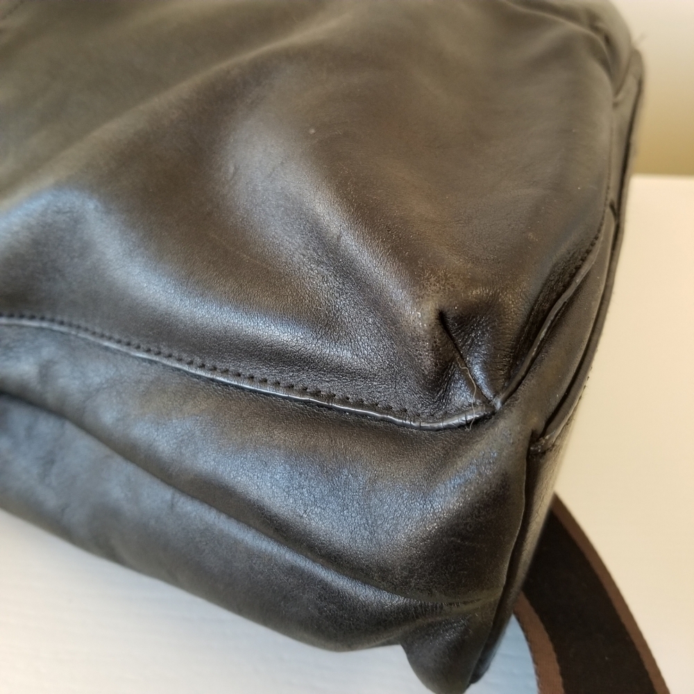 Coach Heritage Web Leather Foldover Tote Unisex - Picture 9 of 16